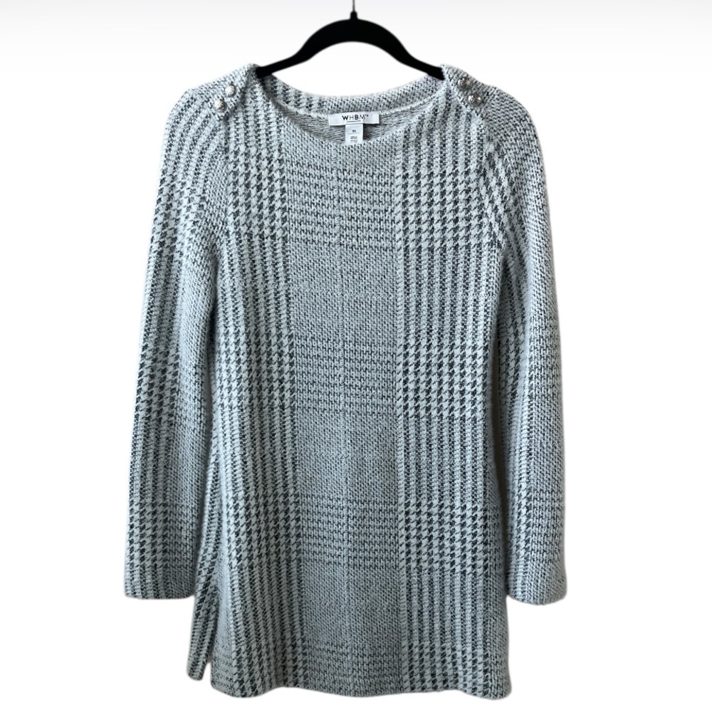 White House Black Market Light Gray/Black Glen Plaid Mini Dress- Size XS